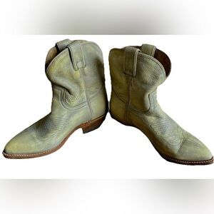 Frye Billy Short Boots Size 7.5 Women’s Butter & Gray Metallic Leather  Cowgirl